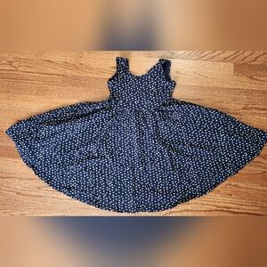 Polka Dot Kids Dress - Navy and White
